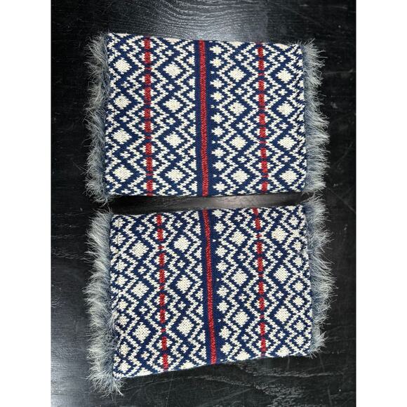 Muk Luks- leg warmers reversible preowned  faux fur- sweater- blue OSFM - Picture 1 of 4